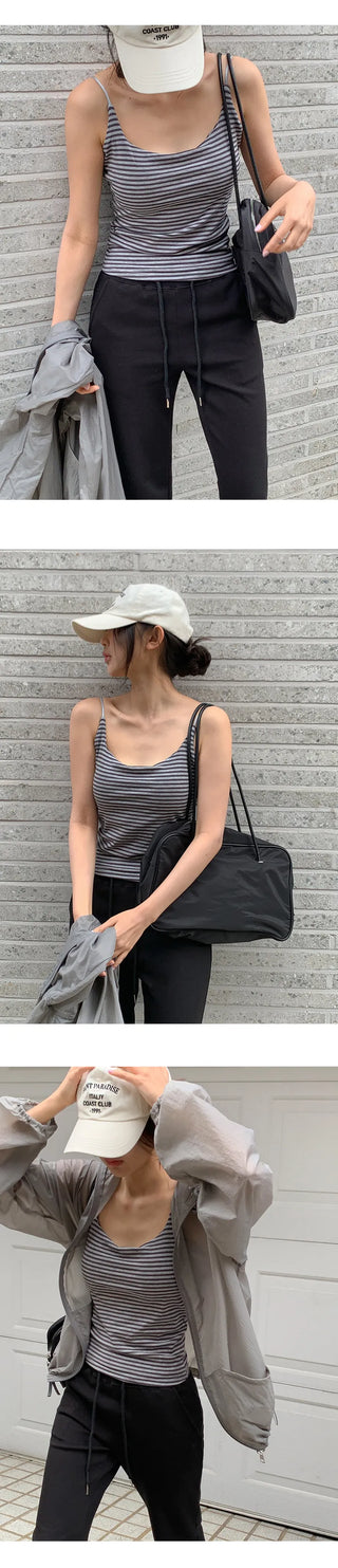 Audeze Square Neck Cap Sleeveless Top