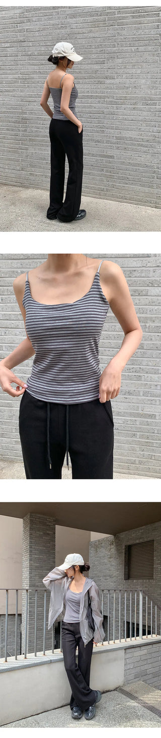 Audeze Square Neck Cap Sleeveless Top