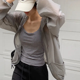Audeze Square Neck Cap Sleeveless Top