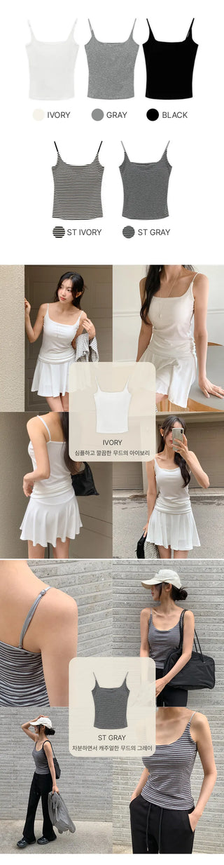 Audeze Square Neck Cap Sleeveless Top
