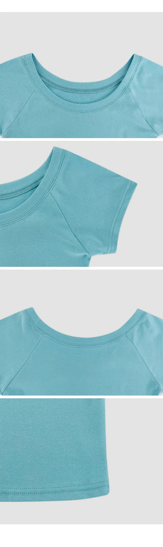 Ripen U neck Raglan Short Sleeve T shirt