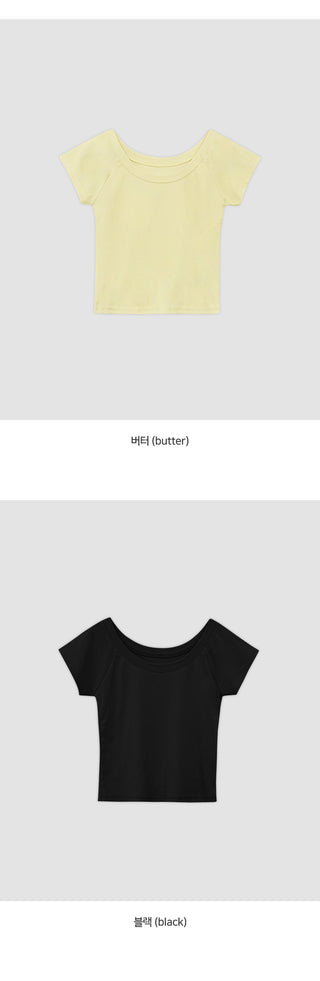 Ripen U neck Raglan Short Sleeve T shirt