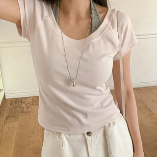 Ripen U neck Raglan Short Sleeve T shirt