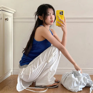 Evenell Round Racerback Ribbed Sleeveless Top