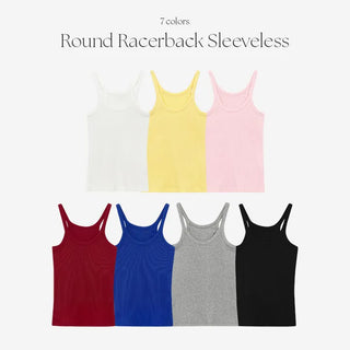 Evenell Round Racerback Ribbed Sleeveless Top