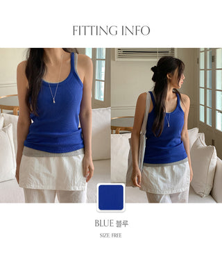 Evenell Round Racerback Ribbed Sleeveless Top
