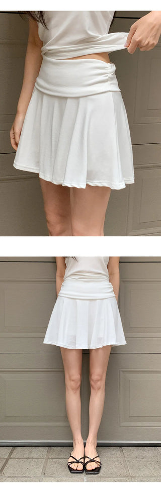 Marwen Shirred Flare Mini Skirt
