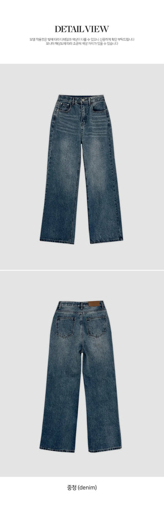 Pirots Washed Wide Denim Pants