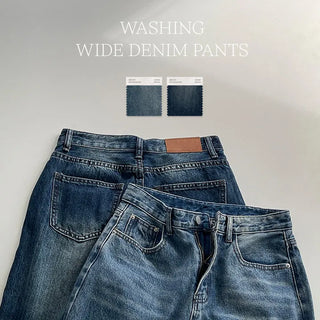 Pirots Washed Wide Denim Pants