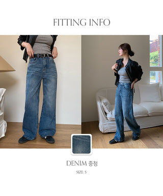 Pirots Washed Wide Denim Pants