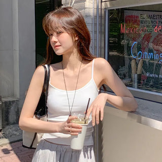 Lobella Side Shirred Cap Ribbed Strap Sleeveless