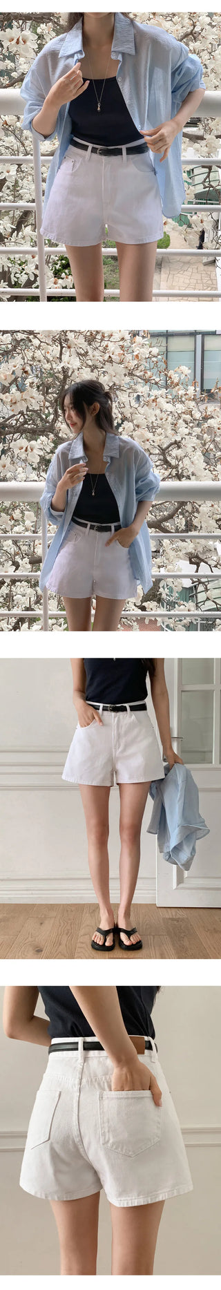 Iroden A line Cotton High waisted Shorts