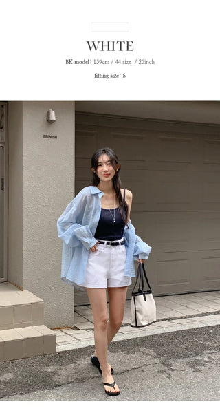 Iroden A line Cotton High waisted Shorts