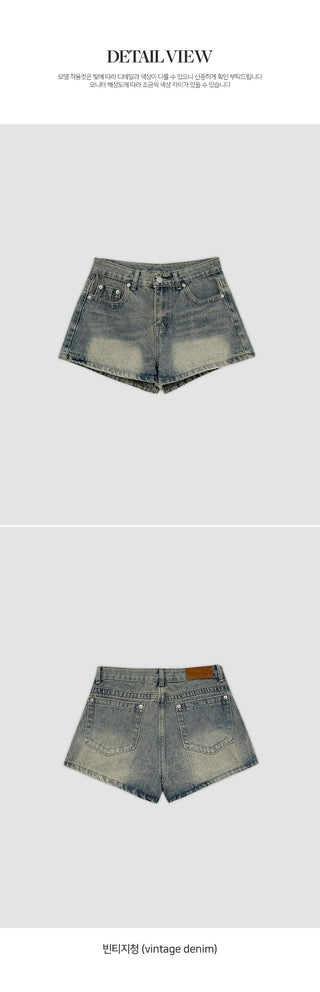 Motbin Denim Micro Shorts