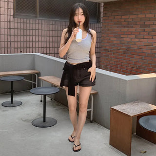 Motbin Denim Micro Shorts