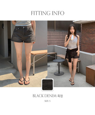 Motbin Denim Micro Shorts