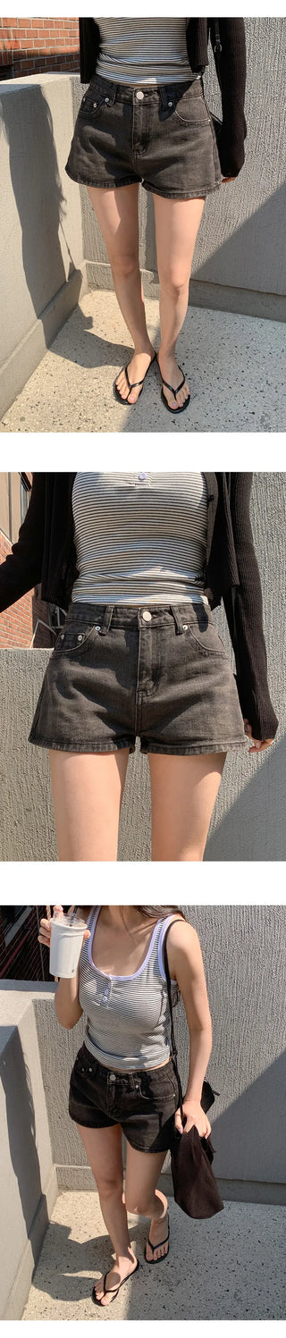 Motbin Denim Micro Shorts