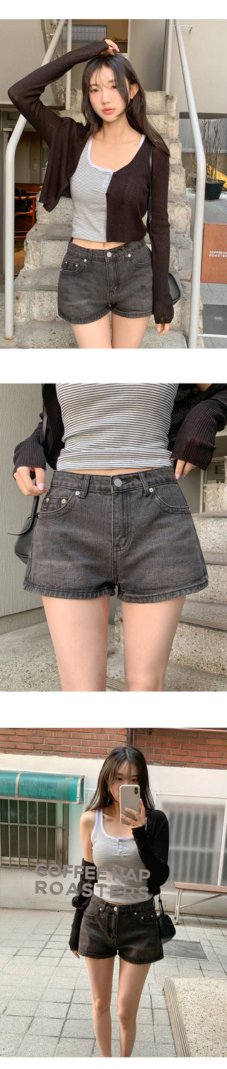 Motbin Denim Micro Shorts