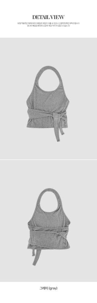 Robyren Halterneck Ribbed Tie Sleeveless