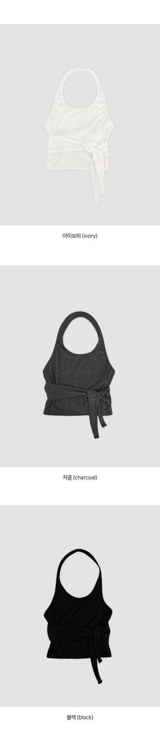 Robyren Halterneck Ribbed Tie Sleeveless