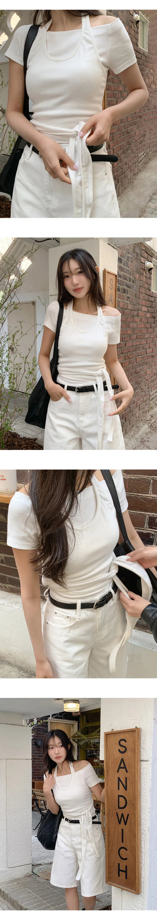 Robyren Halterneck Ribbed Tie Sleeveless