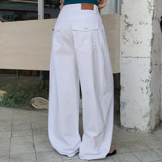 Rochean Back Pocket Cotton Wide Pants