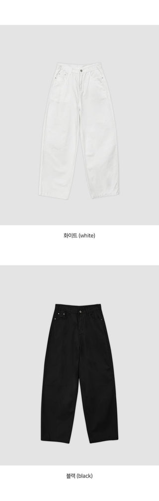 Rochean Back Pocket Cotton Wide Pants