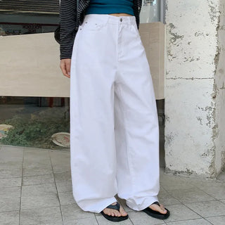 Rochean Back Pocket Cotton Wide Pants