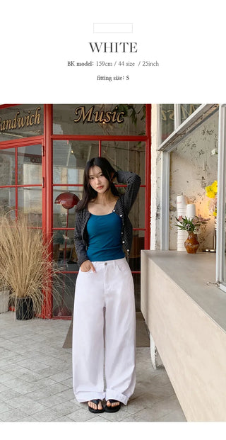 Rochean Back Pocket Cotton Wide Pants