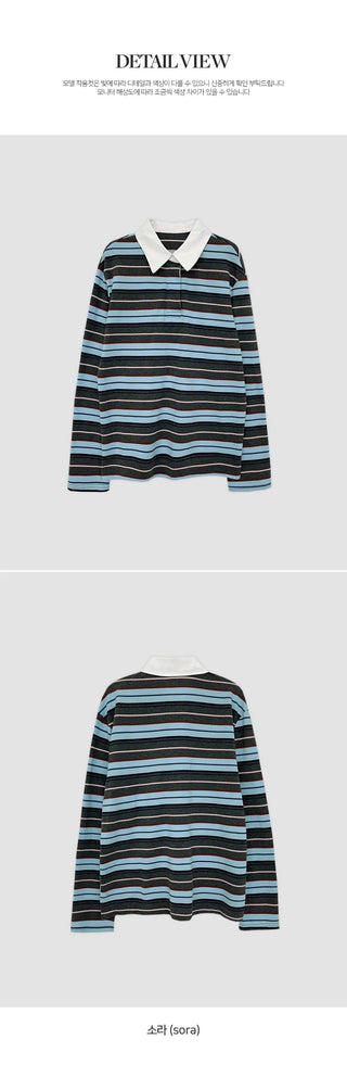 Pennylon Striped Long Sleeve Pique T shirt