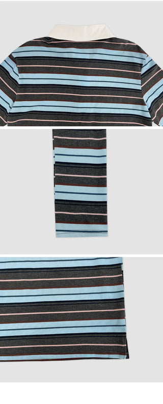 Pennylon Striped Long Sleeve Pique T shirt