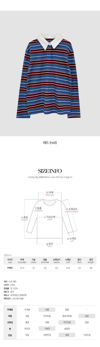 Pennylon Striped Long Sleeve Pique T shirt