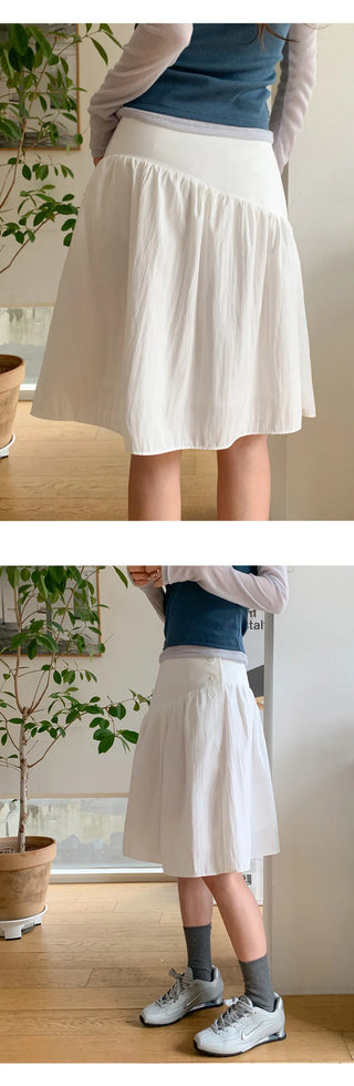 Hennick Button Frill Midi Skirt