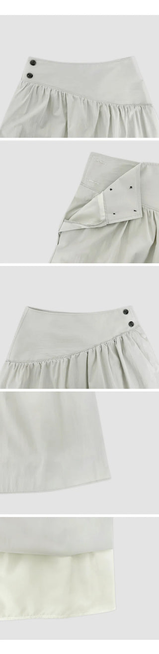 Hennick Button Frill Midi Skirt