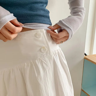 Hennick Button Frill Midi Skirt