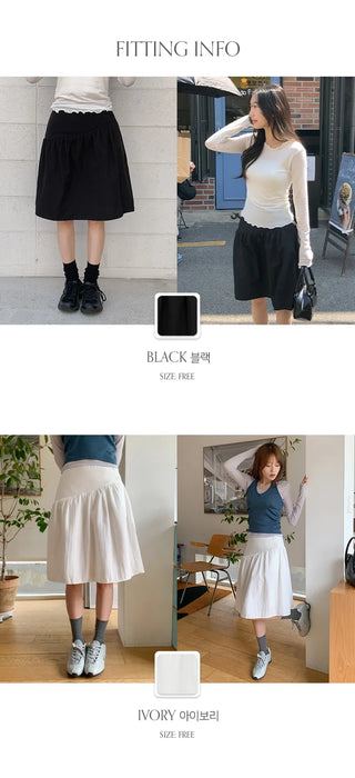 Hennick Button Frill Midi Skirt