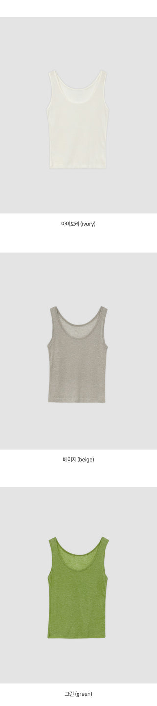 Brento Lyocell Round Sleeveless Top