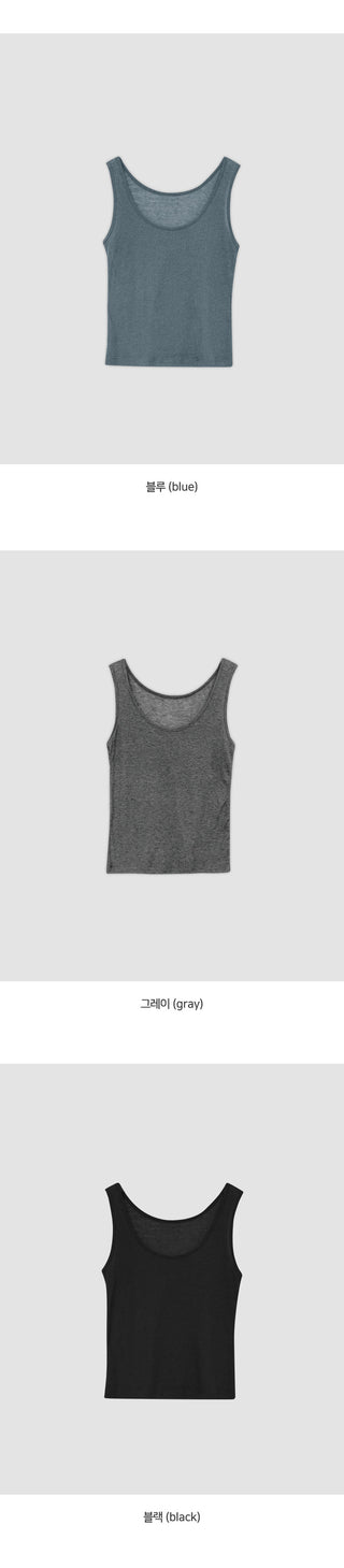 Brento Lyocell Round Sleeveless Top