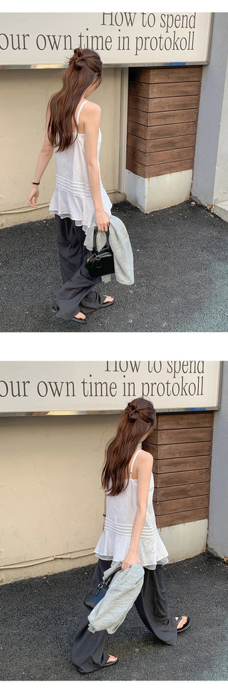 Shizuha Elastic Waist Wide Pants