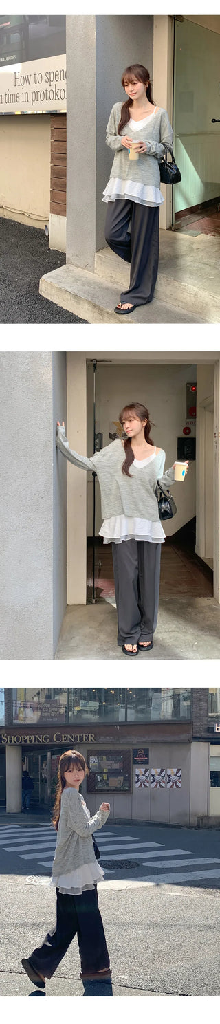 Shizuha Elastic Waist Wide Pants