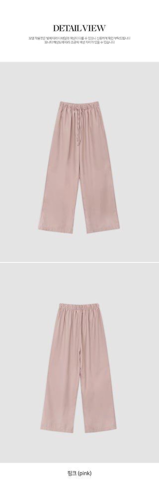 Shizuha Elastic Waist Wide Pants