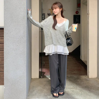 Shizuha Elastic Waist Wide Pants