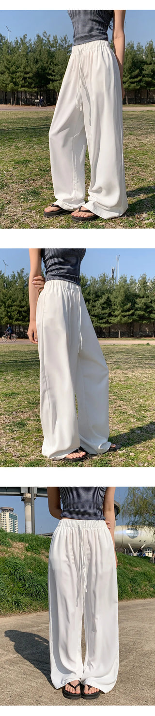 Shizuha Elastic Waist Wide Pants