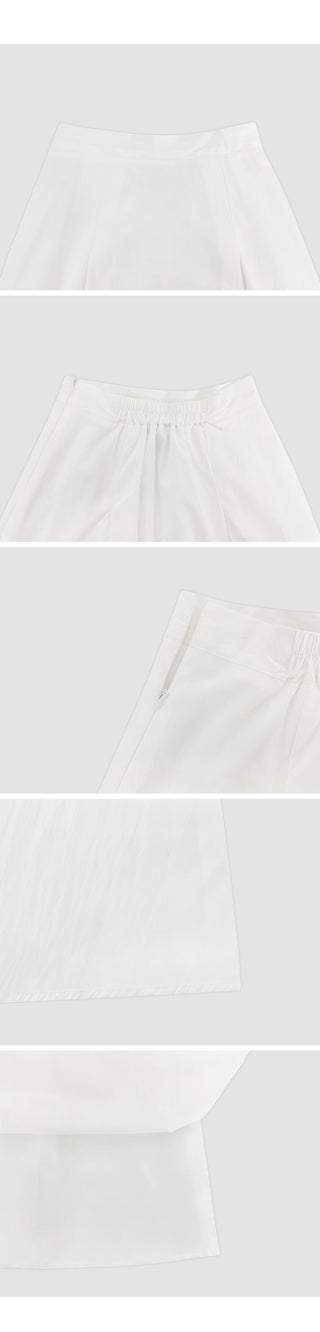Lidwen Back Elastic Flare Pintuck Long Skirt