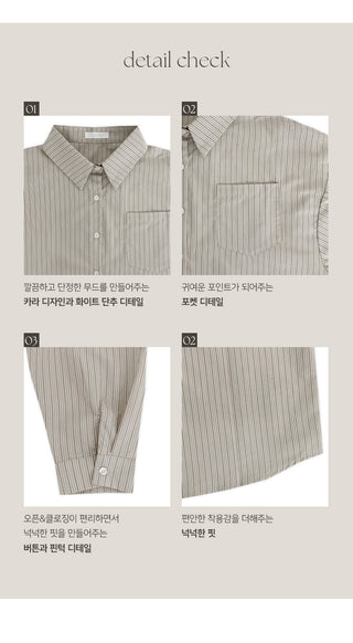 Seinevin Loose Fit Striped Pocket Shirt