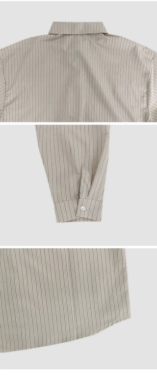 Seinevin Loose Fit Striped Pocket Shirt