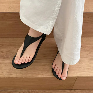 Forens Leather Flip flops with Elastic Strap Sandals