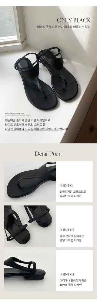 Forens Leather Flip flops with Elastic Strap Sandals