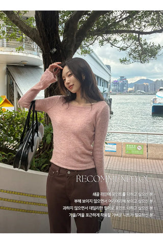 Enite Wool Mohair Square Neck Knit