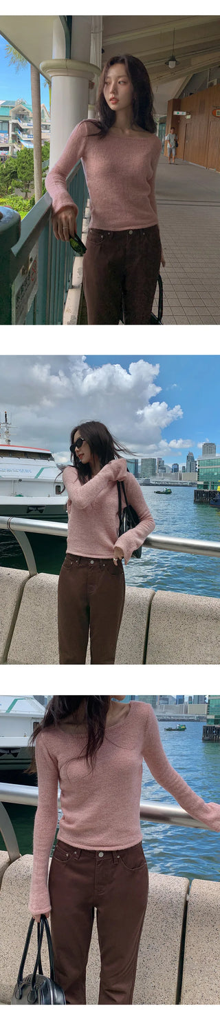 Enite Wool Mohair Square Neck Knit